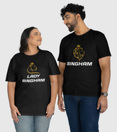 Singham And Lady Singham Unisex Half Sleeve T-Shirts (Pack of 2)